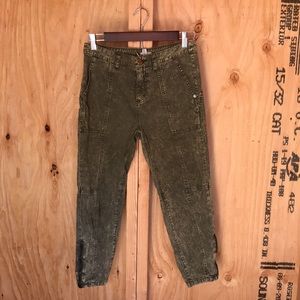 Urban Outfitters Ecoté Military Green Acid Wash Cropped Pants